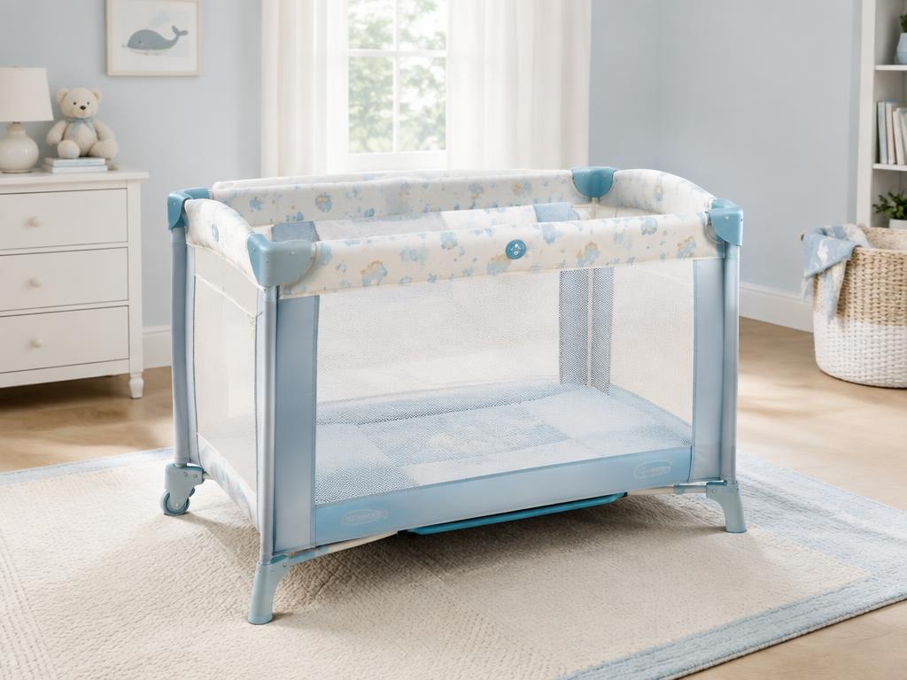 Clean pack n play playard in a nursery